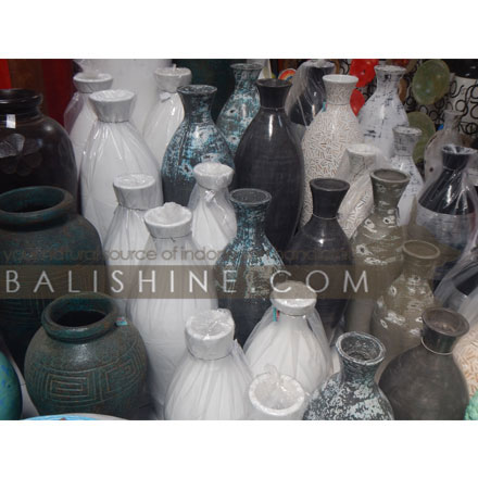 Balishine: Your natural source of indonesian handicraft presents in its Home Decor collection the Decorative Pot:12LJP57543:This decorative pot is made from GRC (concrete mixed with fiber) and can be used indoor or outdoor.  lots of colors available.