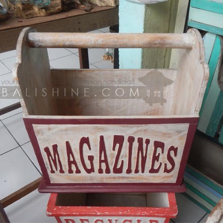 Balishine: Your natural source of indonesian handicraft presents in its Home Decor collection the News Paper Box:12KAC147845:This news paper box is produced in Indonesia made from albasia wood.  Other colour possible.