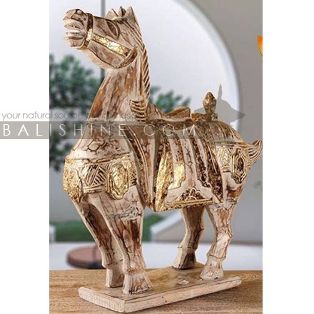 Balishine: Your natural source of indonesian handicraft presents in its Home Decor collection the Standing Horse:12WET37806:This beautiful decorative horse is made from albasia wood.  
