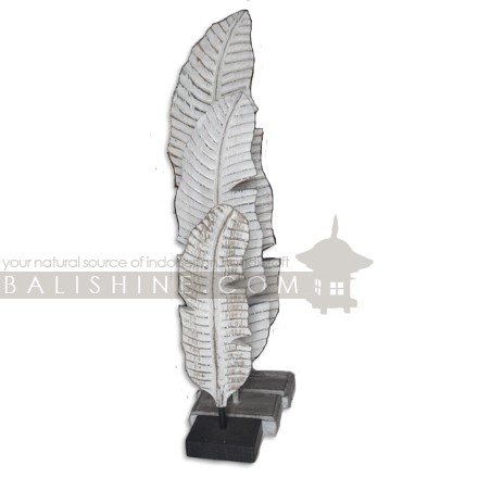 Balishine: Your natural source of indonesian handicraft presents in its Home Decor collection the Wooden Leaf Sculpture on Stand:12BIM38039:Strong veins suggest this leaf has a story to share. Crafted by hand from albesia wood, the sculpture features a square stand on which the leaf is displayed. The artisan gives the sculpture a heavily distressed.  Other color available, please contact us.