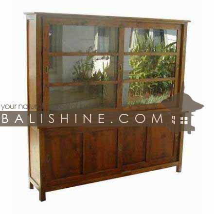 Balishine: Your natural source of indonesian handicraft presents in its Home Decor collection the Cabinet:114SEF273939:This cabinet is produced in indonesia, made from teak wood and glasses. It has 6 doors.  Natural, chocolate or dark color