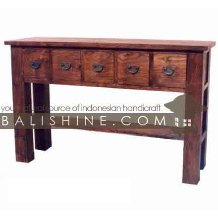 Balishine: Your natural source of indonesian handicraft presents in its Home Decor collection the Console:114SEF294022:This rectangular console is produced in indonesia, made from teak wood. It has 5 drawers  Natural, chocolate or dark color