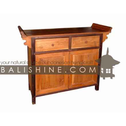 Balishine: Your natural source of indonesian handicraft presents in its Home Decor collection the Console:114SEF294027:This rectangular console is produced in indonesia, made from teak wood. It has 2 doors and 2 drawers.  Natural and brown color
