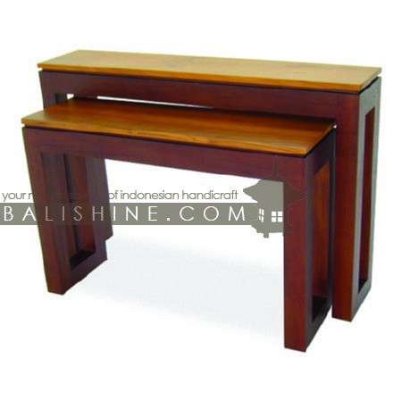 Balishine: Your natural source of indonesian handicraft presents in its Home Decor collection the Console Table:114MNF295882:This rectangular console is produced in indonesia, made from teak wood.  This furniture is made from high quality teak wood grade A premium. Natural, chocolate or dark color.