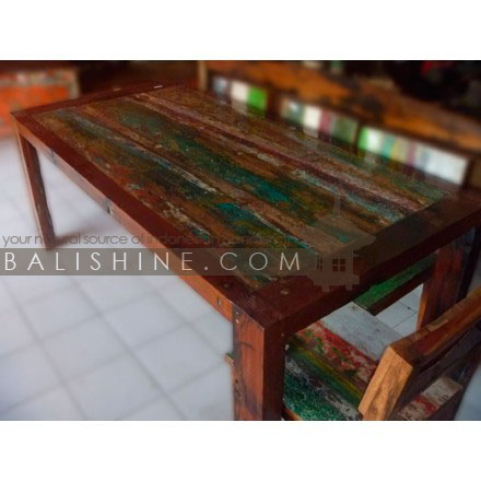 Balishine: Your natural source of indonesian handicraft presents in its Home Decor collection the Dining Table:114FAK236471:This dining table is produced in indonesia, made from teak wood.  Mixed color