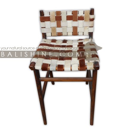 Balishine: Your natural source of indonesian handicraft presents in its Home Decor collection the Leather BarStool:114TWN667722:This beautiful leather strapped barstool will add a sculptural element to your room. Handcrafted in Bali. Teak wood and leather imported from Java.  Available in black, dark brown, brown or white colour leather. Other colour possible and please contact us.