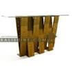 balishine This rectangular console is produced in indonesia, made from teak wood and glass.