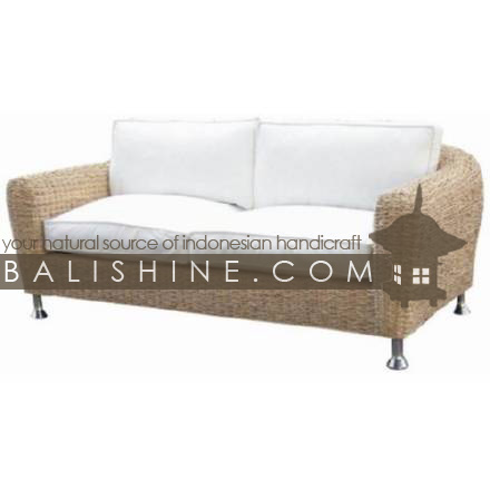 Balishine: Your natural source of indonesian handicraft presents in its Home Decor collection the Sofa:114SRI444057:This sofa is produced in indonesia, made from rotan and aluminium. This price is without cushion.  Several materials are available : seagrass, banana leaf or rotan