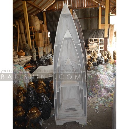 Balishine: Your natural source of indonesian handicraft presents in its Home Decor collection the Wooden White Wash Boat Shelves:114IKD268044:Original boat-shaped shelf in light Albasia wood that creates a beautiful glance. Handmade in Indonesia with antique-effect painting for maritime decor.   Set of 3 pcs original boat-shaped shelf for a holiday feeling with 2/3/4 high shelves.
