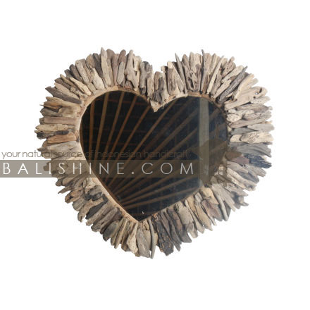 Balishine: Your natural source of indonesian handicraft presents in its Home Decor collection the Mirror:17FOR126786:This mirror is a handicraft of Bali made from recycled drift wood with mirror 3mm.  30x30x5 cm