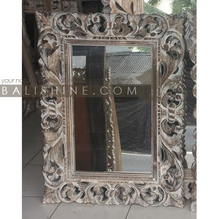Balishine: Your natural source of indonesian handicraft presents in its Home Decor collection the Mirror:17UNK127833:This mirror is a handicraft of Bali made from natural carving albasia wood with mirror 3mm thickness.  Other colour available white wash, black wash,white, dark brown and natural colour.