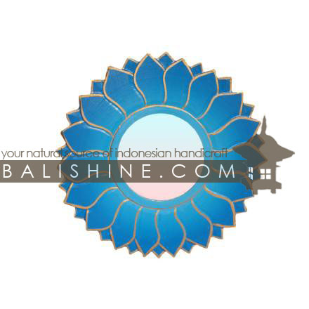 Balishine: Your natural source of indonesian handicraft presents in its Home Decor collection the Mirror:17RAH124659:This round mirror is a handicraft of Bali made from albasia wood.  purple, red, blue and green color