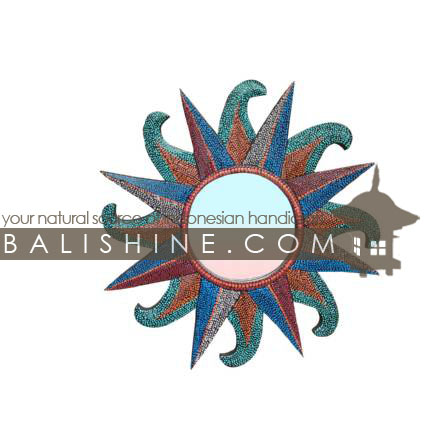 Balishine: Your natural source of indonesian handicraft presents in its Home Decor collection the Mirror:17RAH124667:This square mirror is a handicraft of Bali made from MDF wood.  Aboriginal style, mix color