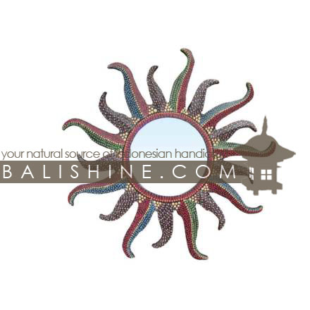 Balishine: Your natural source of indonesian handicraft presents in its Home Decor collection the Mirror:17RAH124687:This square mirror is a handicraft of Bali made from MDF wood.  Aboriginal style, mix color