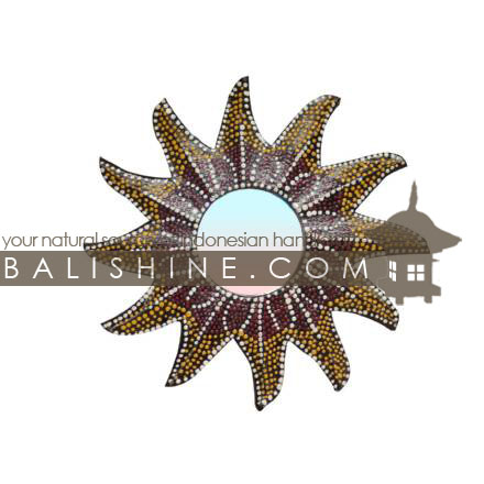 Balishine: Your natural source of indonesian handicraft presents in its Home Decor collection the Mirror:17RAH124695:This square mirror is a handicraft of Bali made from MDF wood.  Aboriginal style, mix color