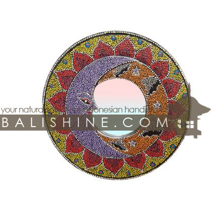 Balishine: Your natural source of indonesian handicraft presents in its Home Decor collection the Mirror:17RAH124699:This square mirror is a handicraft of Bali made from MDF wood.  Aboriginal style, mix color
