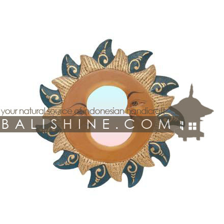 Balishine: Your natural source of indonesian handicraft presents in its Home Decor collection the Mirror:17RAH124700:This round mirror is a handicraft of Bali made from MDF wood.  Same as picture