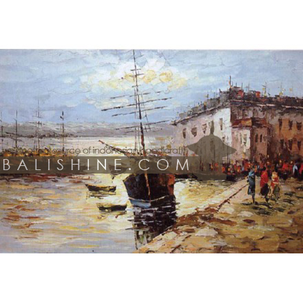 Balishine: Your natural source of indonesian handicraft presents in its Home Decor collection the Painting:17SPS495311:This painting is produced in Bali by artists coming from the Bali art school and from the art village of Ubud. We produced our own canvas to have the highest quality and also import our oil colors from germany.  It is made from oil-painting on a canvas.