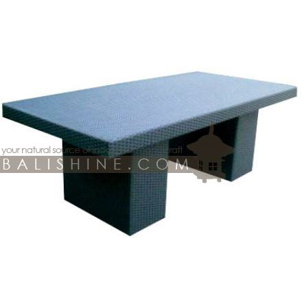 Balishine: Your natural source of indonesian handicraft presents in its Outdoor collection the Table:26MNF6037:This table is produced in Indonesia and made from aluminium with synthetique rottan finishing.  Please contact us for available color