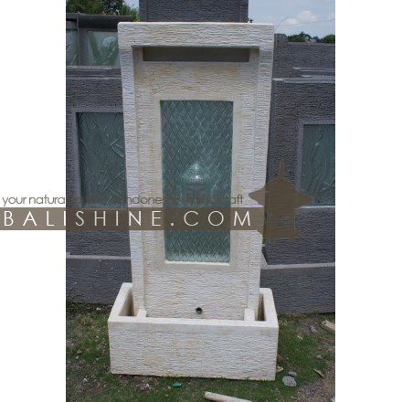 Balishine: Your natural source of indonesian handicraft presents in its Outdoor collection the Water Fountain:218KBG6244:This water fountain is produced in Indonesia, made from ciment and glass.  Sold with pump