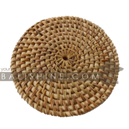 Balishine: Your natural source of indonesian handicraft presents in its Tableware collection the Coaster:631RAS7470:This coaster is produced in Bali and made from natural rattan.  Available in natural, white wash or black wash color.