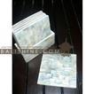 balishine This set of 6 coasters and box is produced in Bali made from white shell