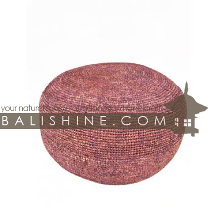 Balishine: Your natural source of indonesian handicraft presents in its Textile & Rugs collection the Pouf Stool:541JAS3067:This pouf stool is produced in Bali made from the matting of natural rafia with capok inside.  Natural color