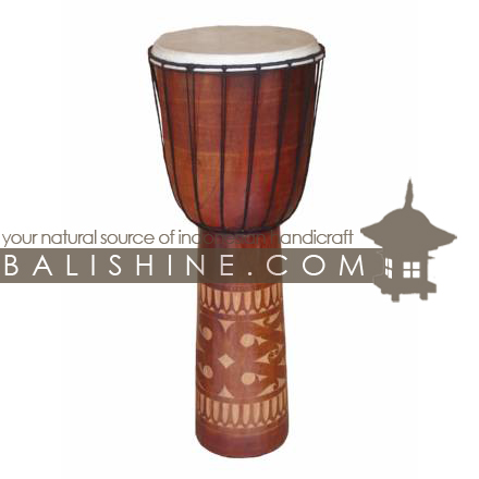 Balishine: Your natural source of indonesian handicraft presents in its Various collection the Djembe:412CIK604960:This djembe is a handicraft of Bali made from natural mahogany wood with an natural skin of cow.  