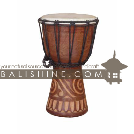 Balishine: Your natural source of indonesian handicraft presents in its Various collection the Djembe:412CIK604962:This djembe is a handicraft of Bali made from natural mahogany wood with an natural skin of cow.  